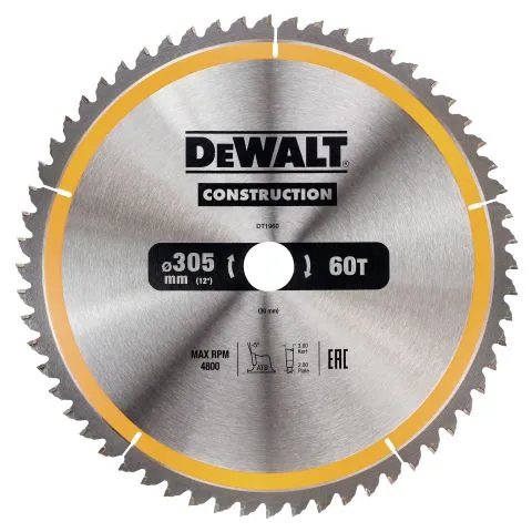 DT1960-QZ Dewalt Sågklinga 305 x 30 mm, 60T Begränsat antal